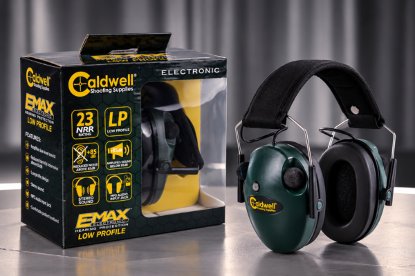 Caldwell EMAX Kulaklık ve Kutusu Caldwell E-MAX® ATIŞ KULAKLIĞI Low Profile Electronic Hearing Protection